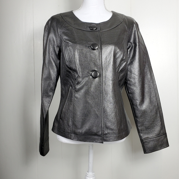 Cold water Creek faux leather coat size 6 - Picture 6 of 9